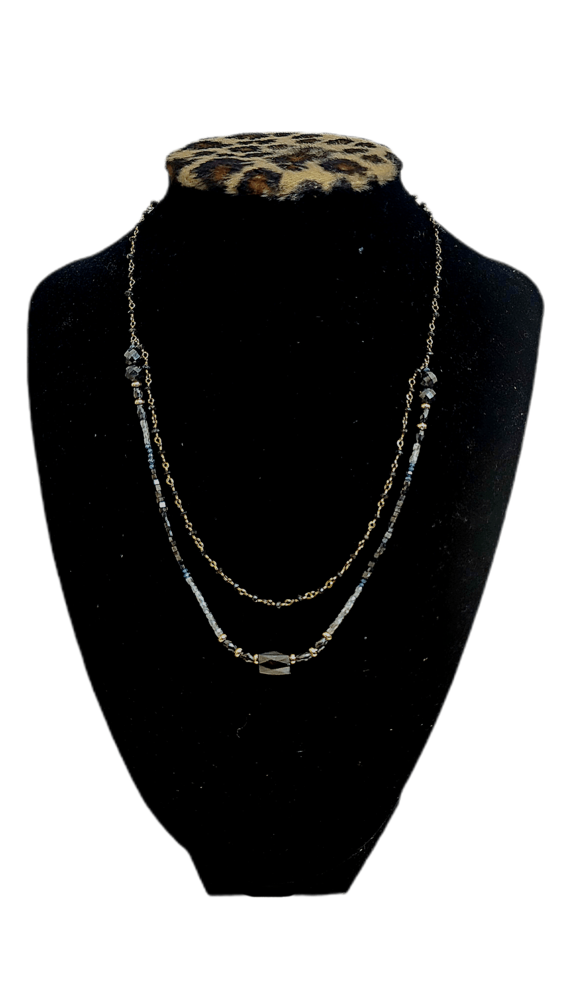 Certified Natural Black and Gray Diamon Station Necklace - L.Signature Collection by L.Styles