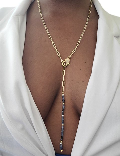 Gemstone Lariat Necklace L.Signature Collection by L.Styles