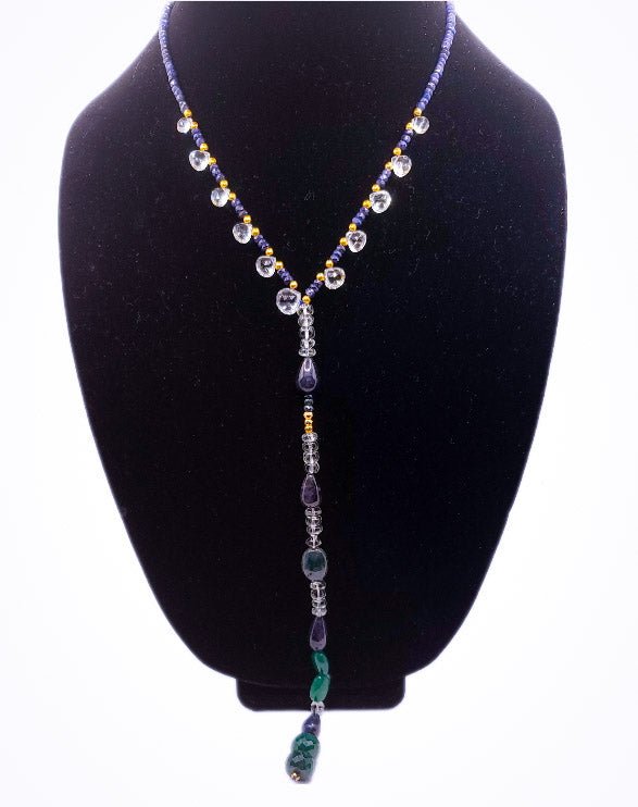 Green Amethyst and Sapphire Collar Necklace L.Signature Collection