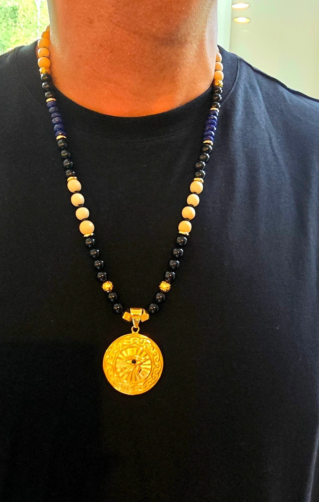 Men's Eye of Horus Beaded Necklace - L.Signature Collection by L.Styles