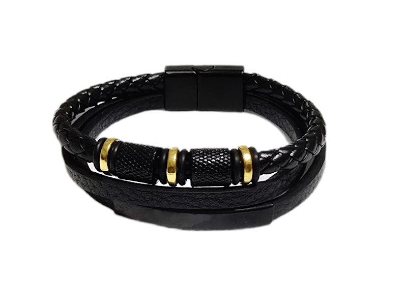 Men's Natural Tibetan Agate and Onyx Bracelet set - L.Signature Collection by L.Styles