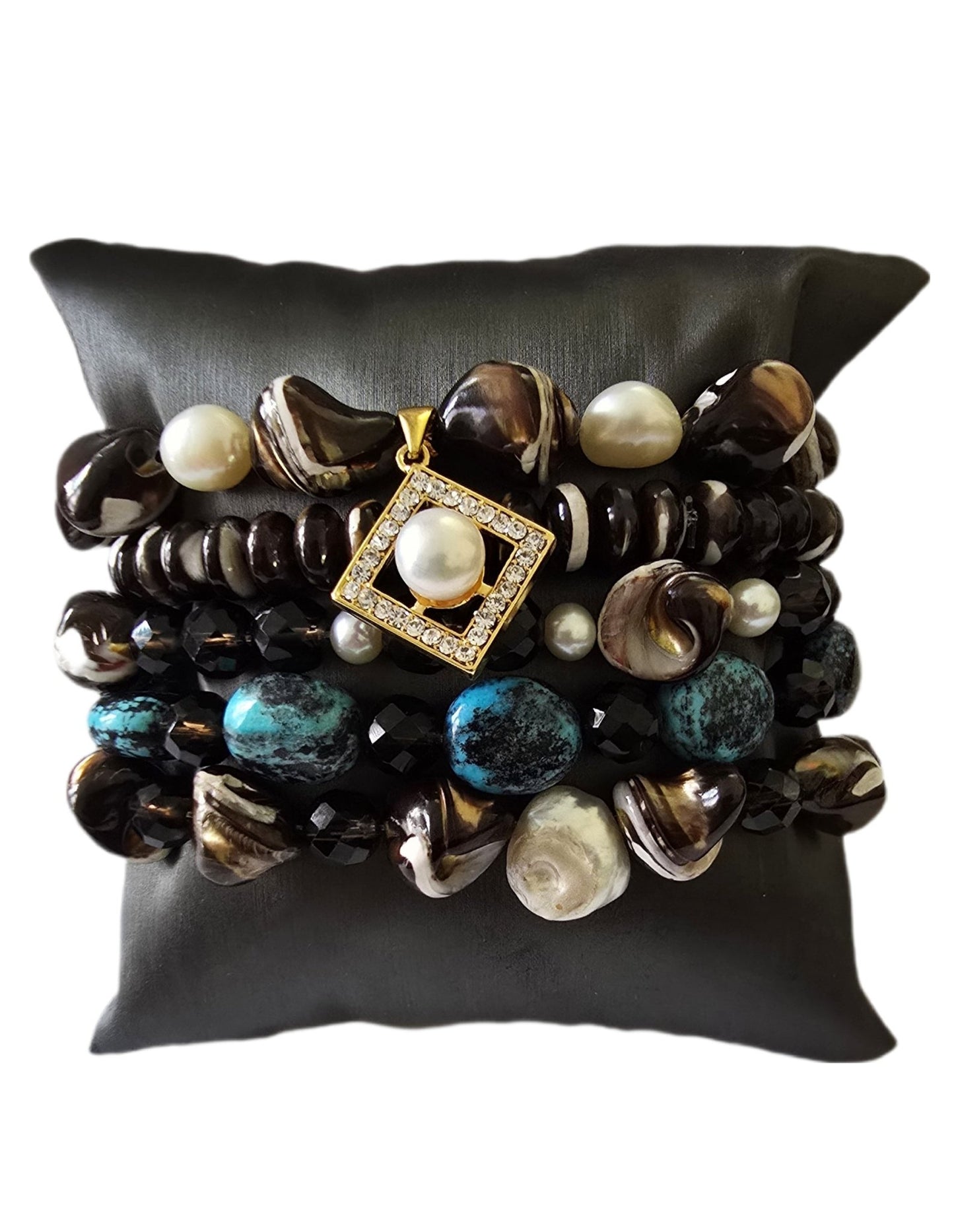 Mother of Pearl and Smoky Quartz Bracelet - L.Signature Collection by L.Styles