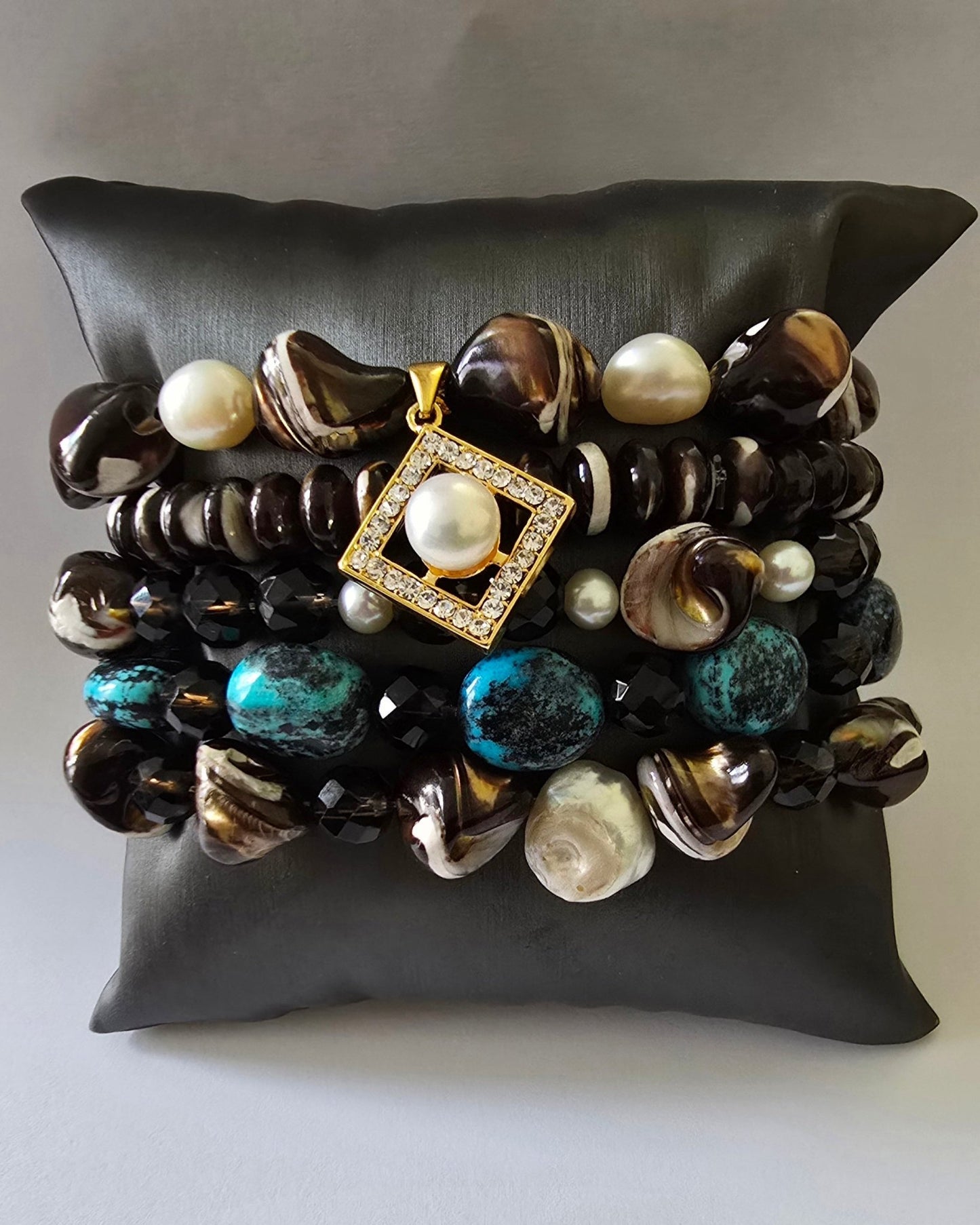 Mother of Pearl and Smoky Quartz Bracelet - L.Signature Collection by L.Styles