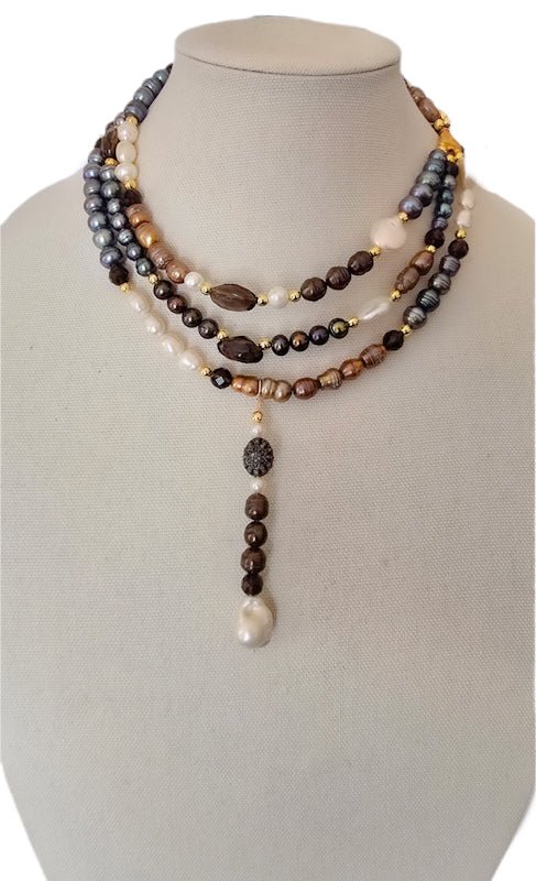 Multicolored Freshwater Pearl Collar Necklace - L.Signature Collection by L.Styles