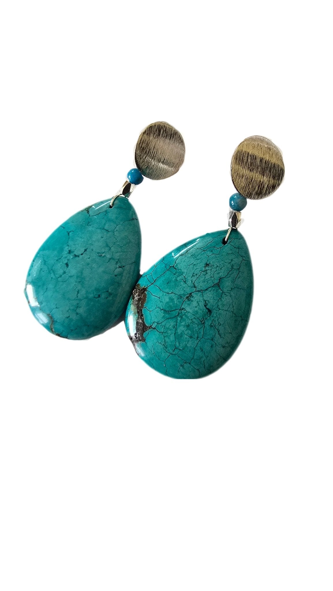 Natural Blue Pear Shaped Turquoise Earrings - L.Signature Collection by L.Styles