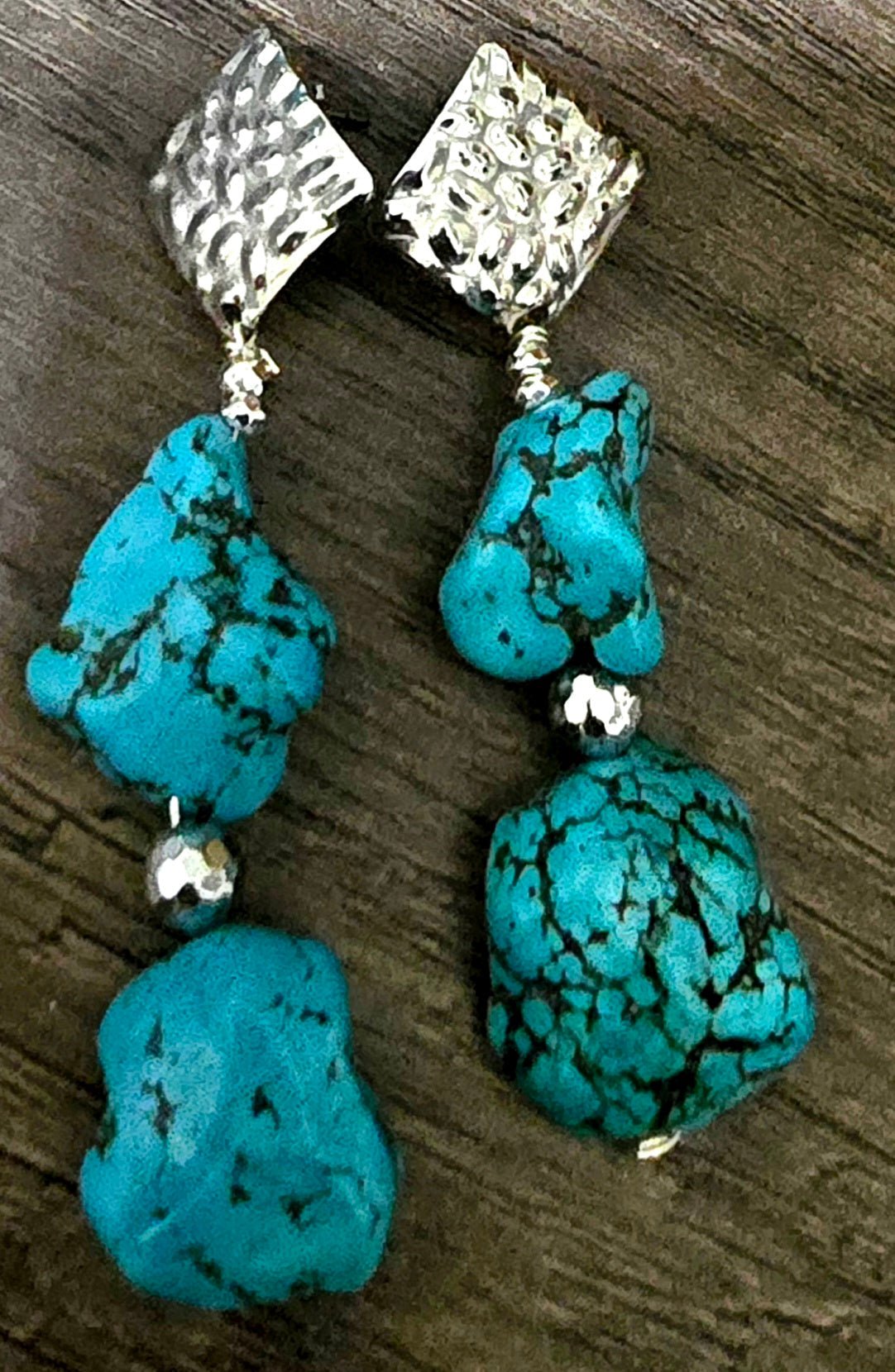 Natural Blue Turquoise Earrings - L.Signature Collection by L.Styles