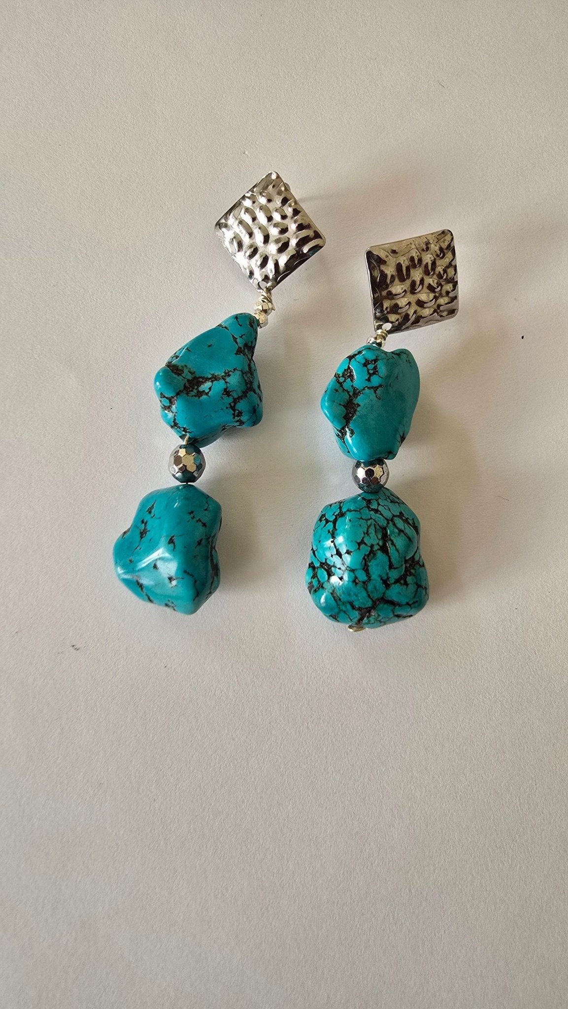 Natural Blue Turquoise Earrings - L.Signature Collection by L.Styles