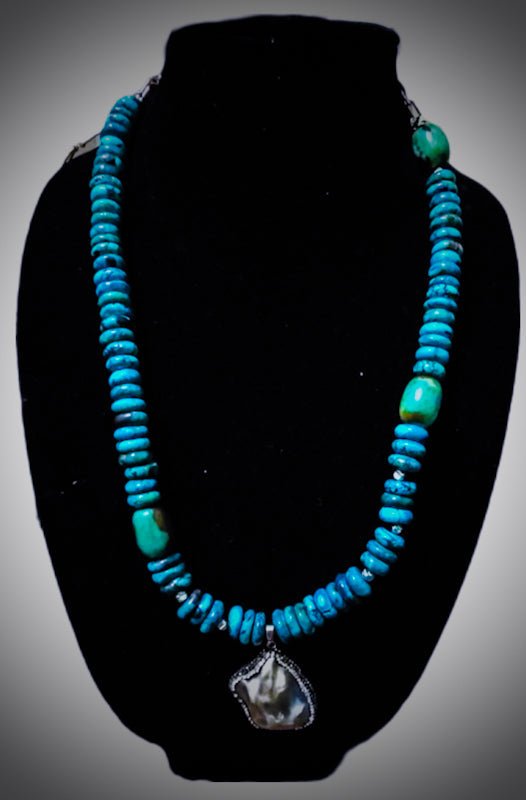 Natural Blue Turquoise Necklace - L.Signature Collection by L.Styles