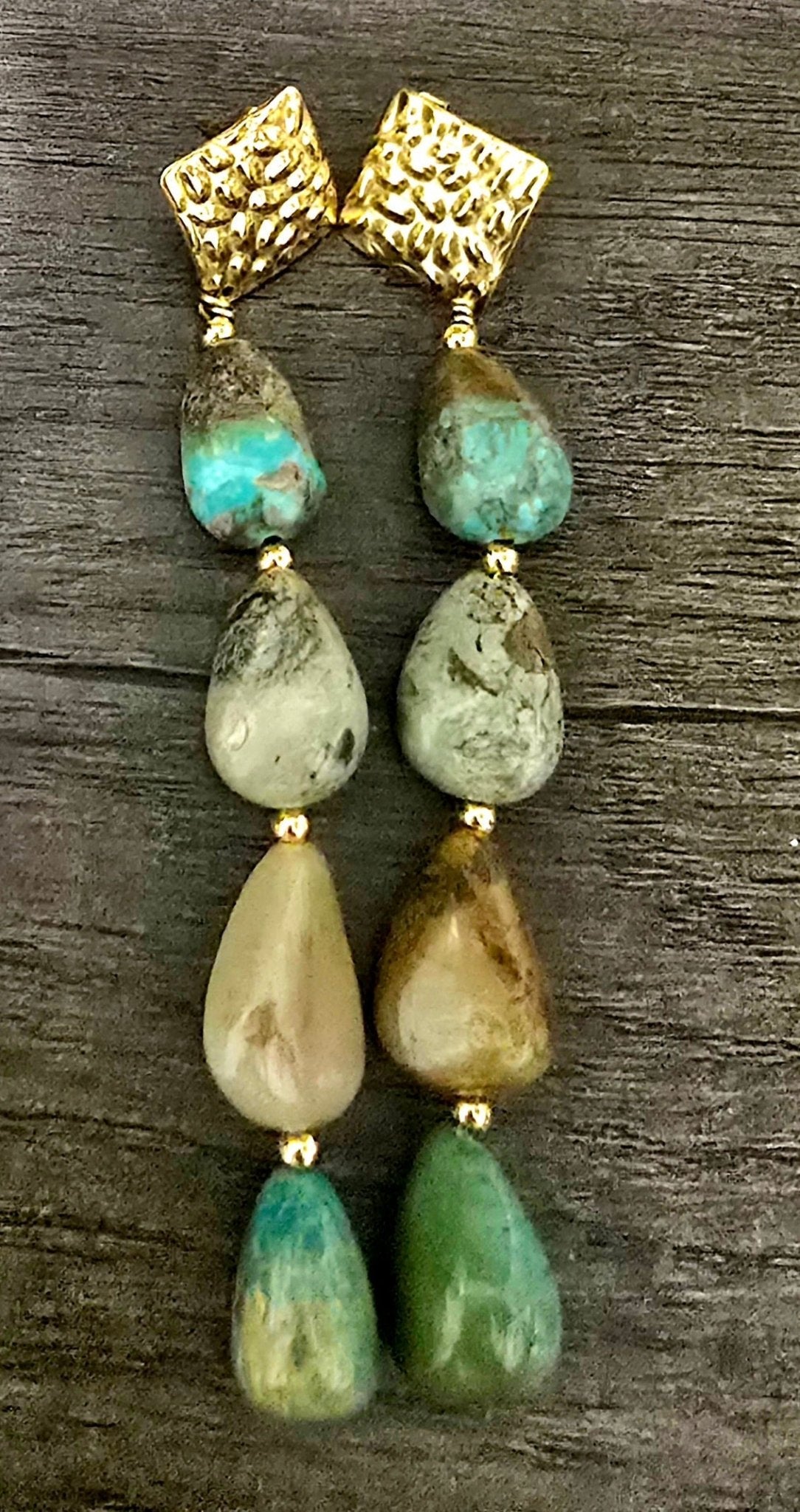 Natural Earthtone Turquoise Earrings - L.Signature Collection by L.Styles
