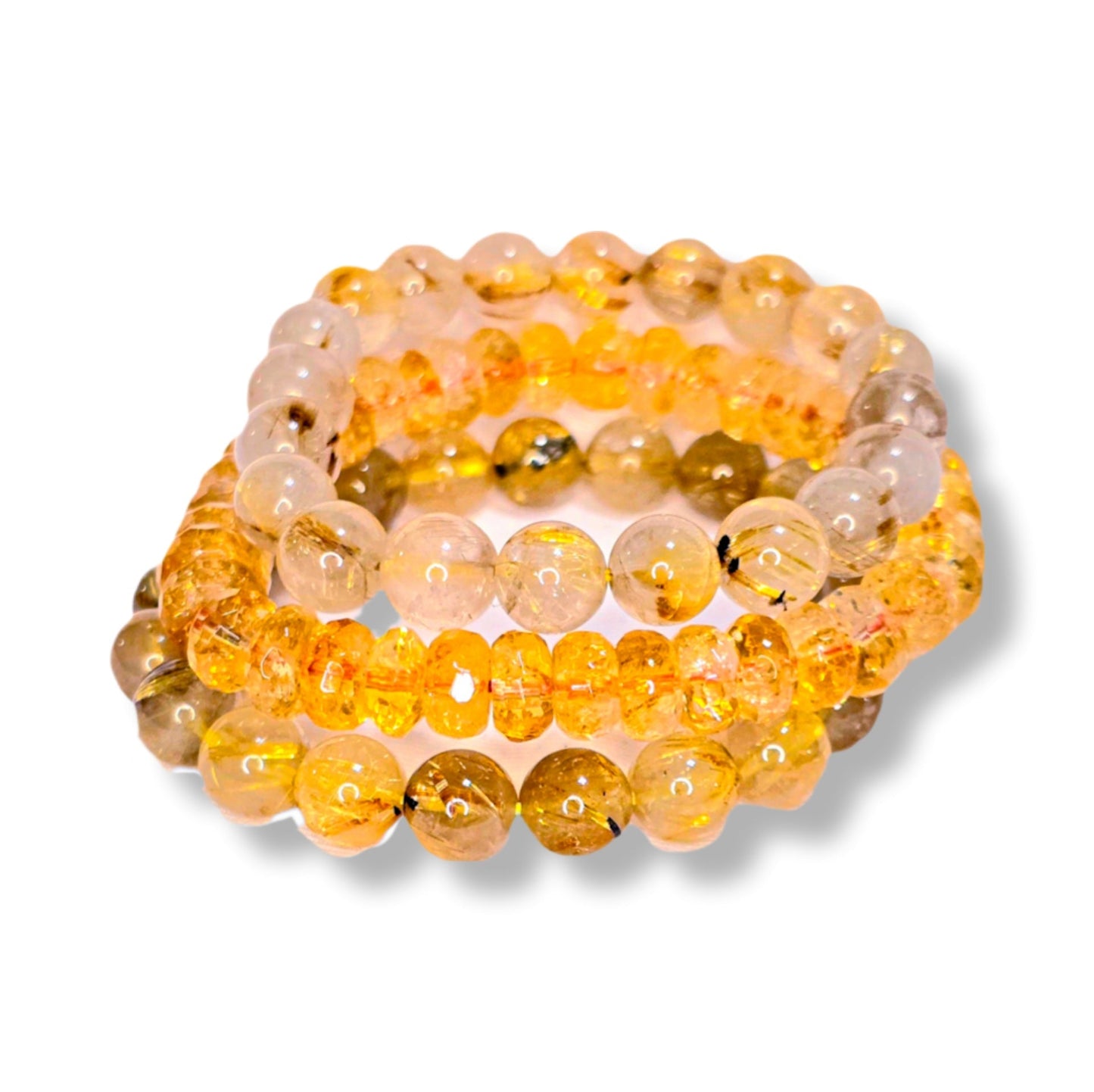 Natural Golden Rutilated Quartz Bracelet set - L.Signature Collection by L.Styles