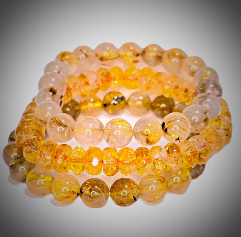 Natural Golden Rutilated Quartz Bracelet set - L.Signature Collection by L.Styles