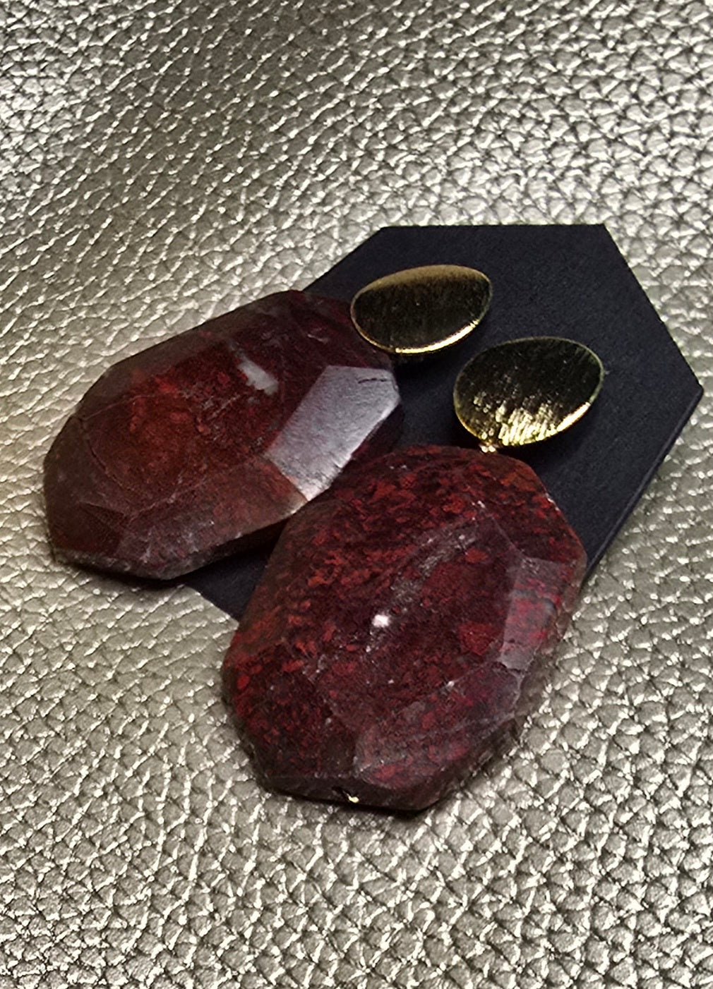 Natural Red Sediment Jasper Earrings - L.Signature Collection by L.Styles