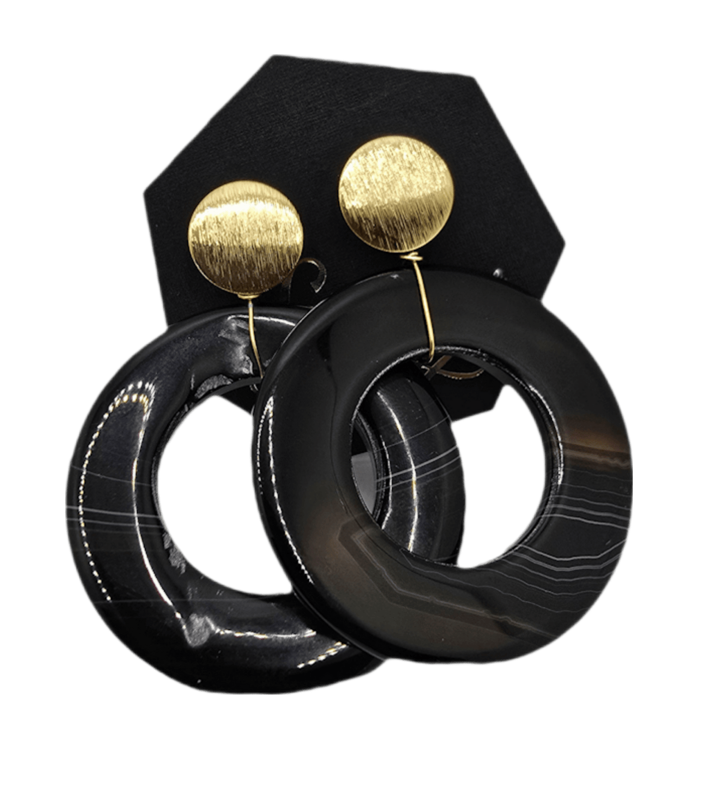 Natural Round Agate Earrings - L.Signature Collection by L.Styles