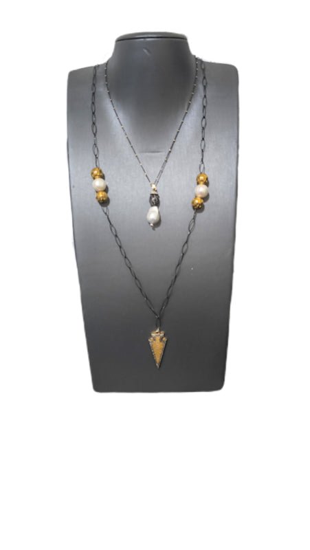 Oxidized Sterling Silver Arrowhead Necklace - L.Signature Collection by L.Styles