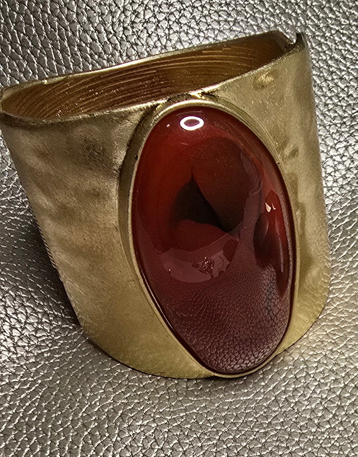 Red Jasper Stone Gold Bangle - L.Signature Collection by L.Styles