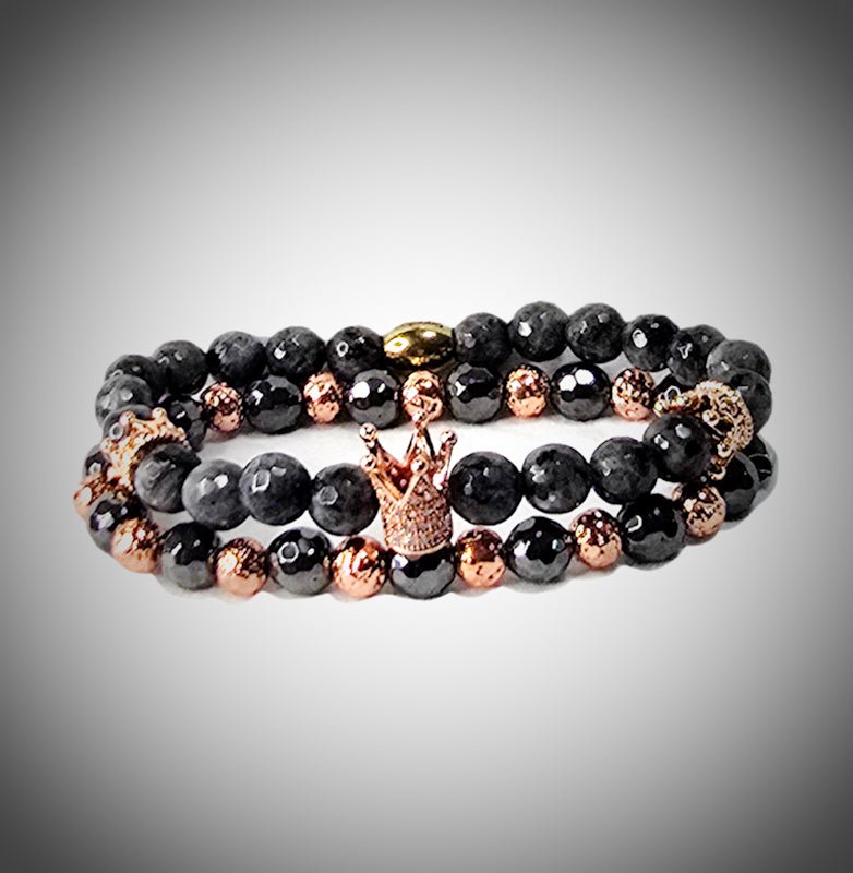 The " Rose" Larvikite Crown Set - L.Signature Collection by L.Styles