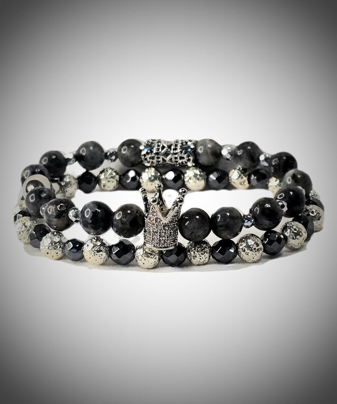 The " Silver" Larvikite Crown Set - L.Signature Collection by L.Styles