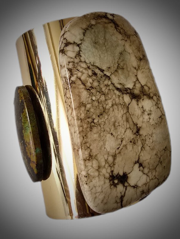 White Turquoise Cuff Bangle - L.Signature Collection by L.Styles