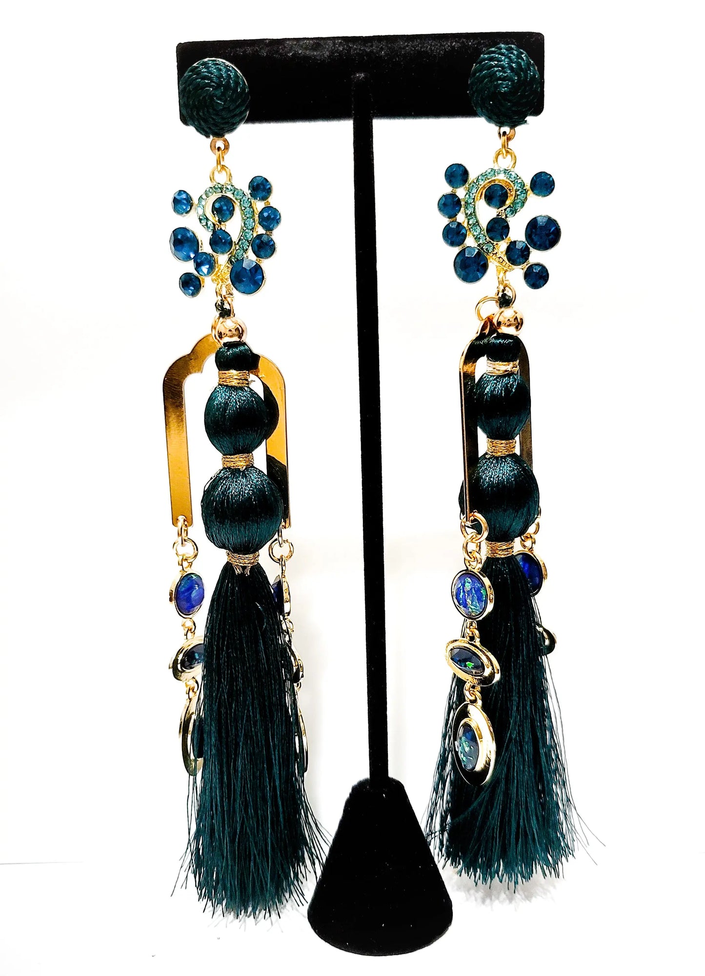 Blue Topaz Austrian Tassel L.Signature Collection by L.Styles
