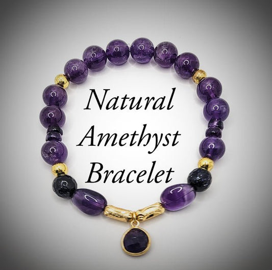 18k Gold plated Amethyst Bracelet L.Signature Collection by L.Styles