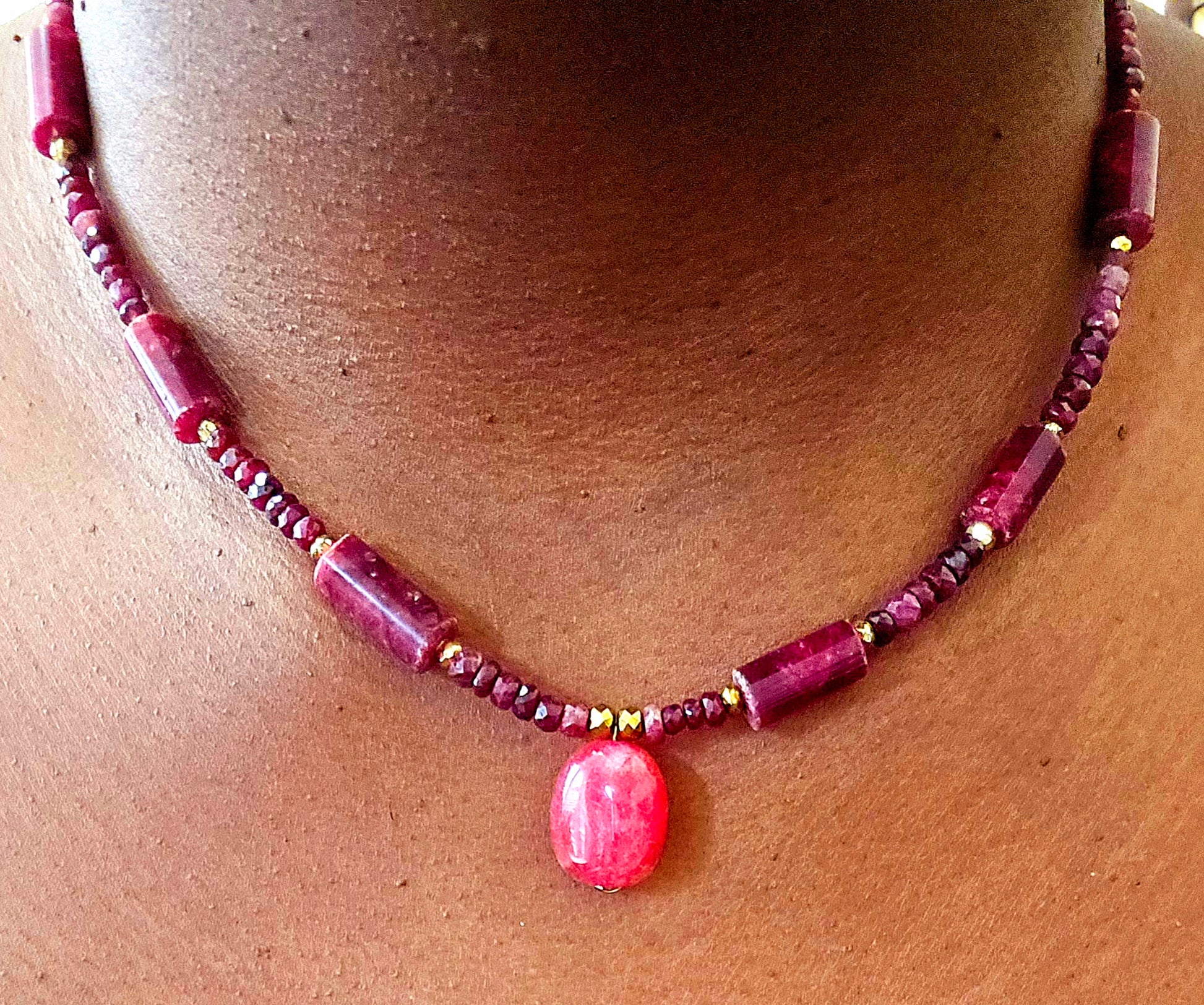 Natural Ruby Choker Necklace L.Signature Collection by L.Styles