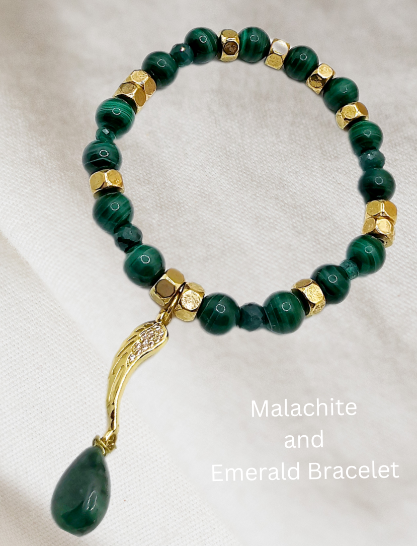 Malachite and Emerald Bracelet L.Signature Collection by L.Styles