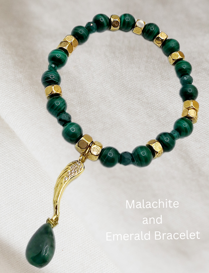 Malachite and Emerald Bracelet L.Signature Collection by L.Styles