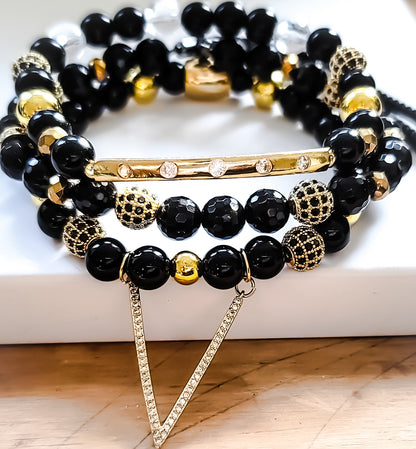 Women's Onyx and Gold Hematite Set L.Signature Collection