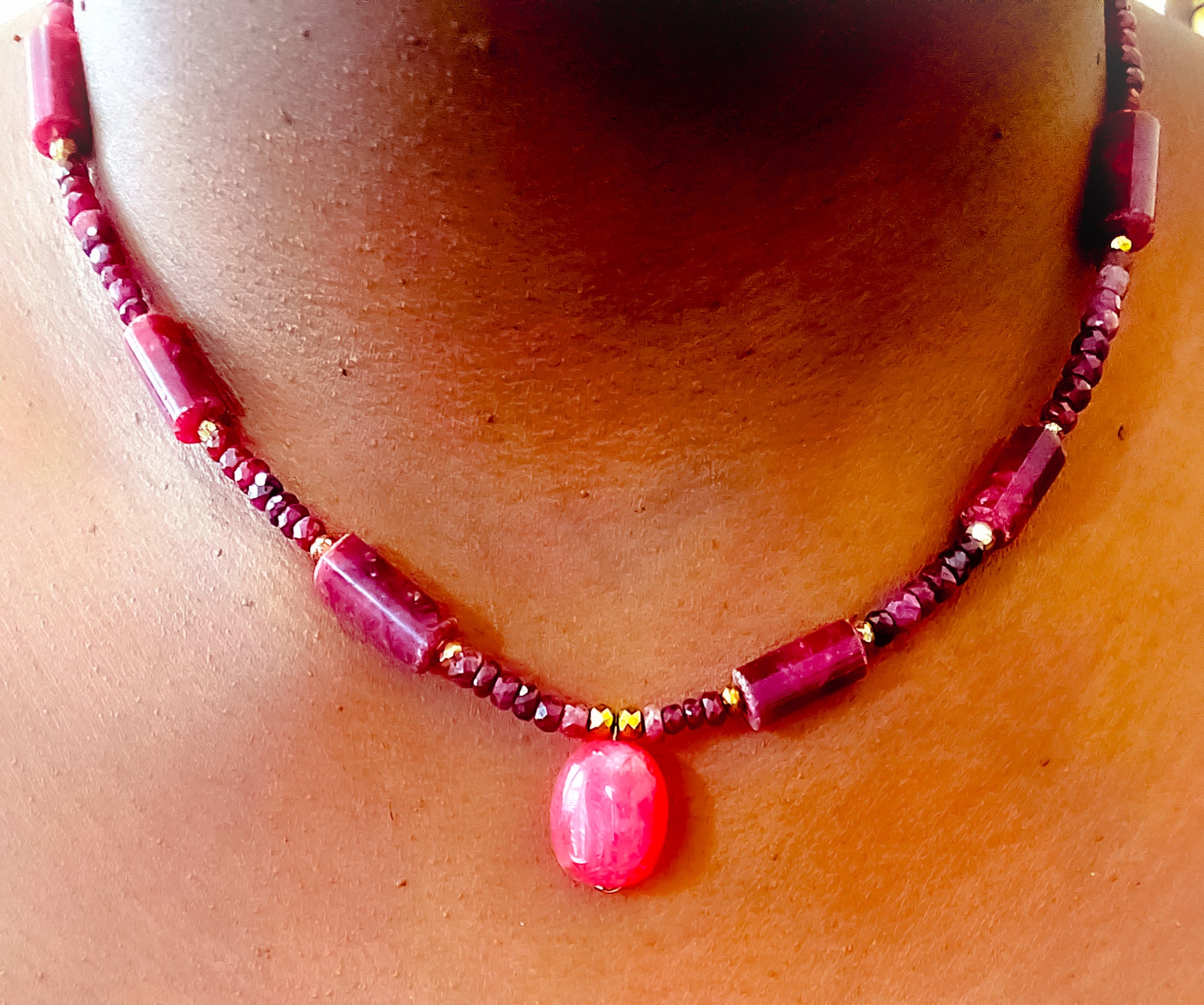 Natural Ruby Choker Necklace L.Signature Collection by L.Styles