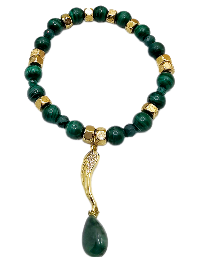 Malachite and Emerald Bracelet L.Signature Collection by L.Styles