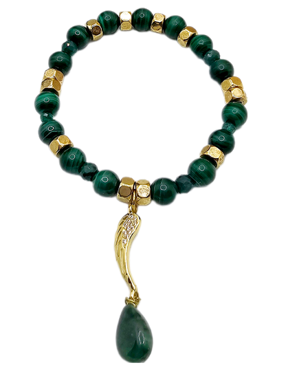 Malachite and Emerald Bracelet L.Signature Collection by L.Styles