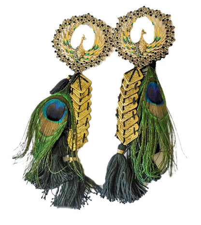 Peacock Tassel Statement Earrings L.Signature Collection by L.Styles
