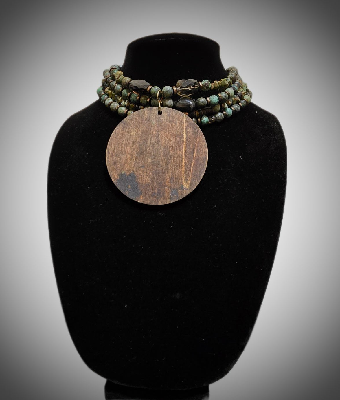 African Turquoise and Smoky Quartz Choker L.Signature Collection by L.Styles