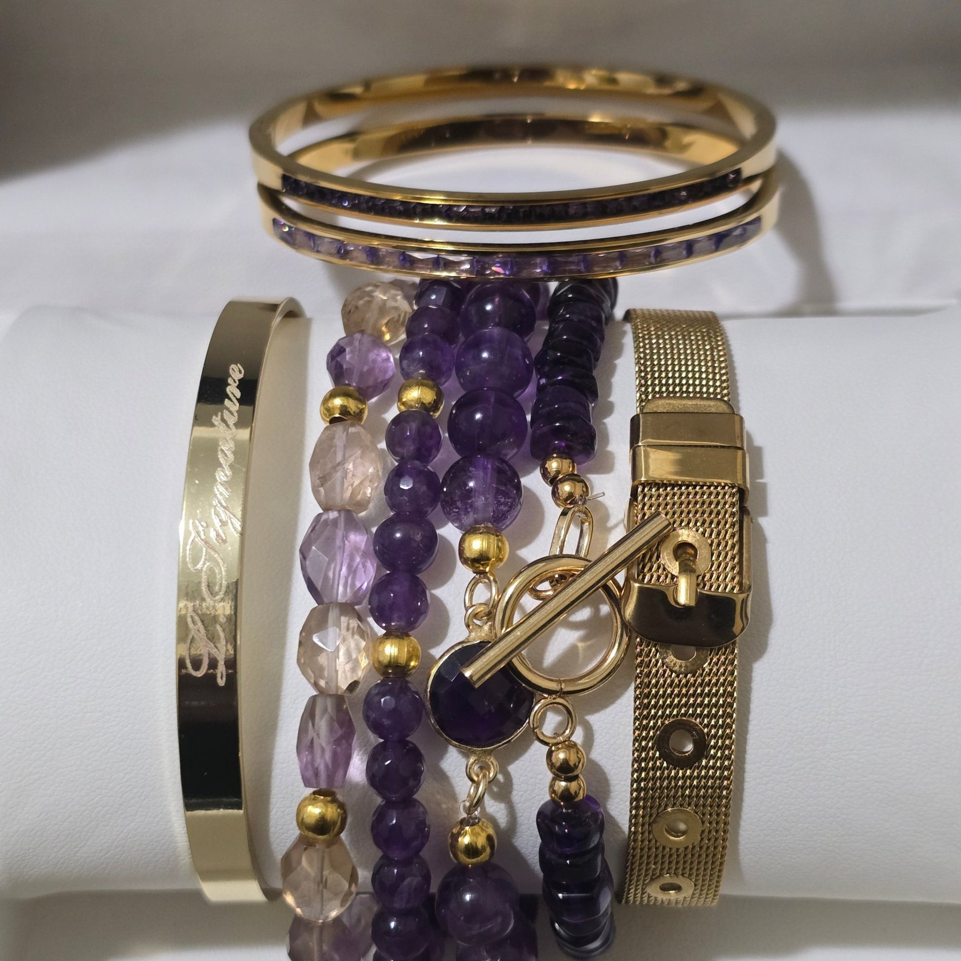 Amethyst and Ametrine Bracelet set L.Signature Collection by L.Styles