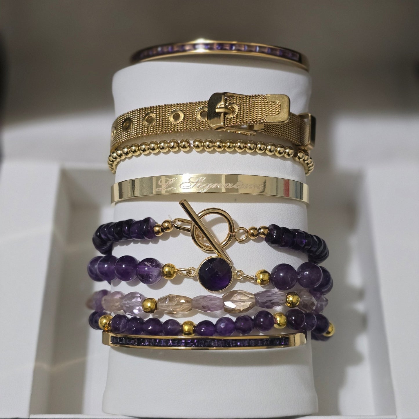 Amethyst and Ametrine Bracelet set L.Signature Collection by L.Styles