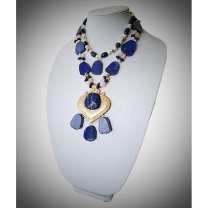 Antique Lapis Lazuli and Rose Gold Necklaxe L.Signature Collection by L.Styles