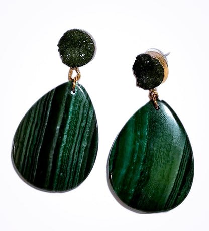 Authentic Malachite Earrings L.Signature Collection by L.Styles