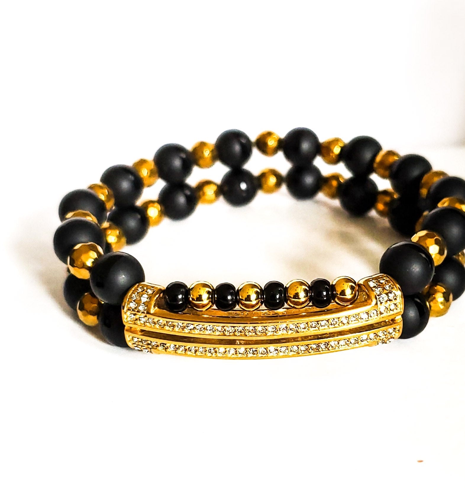 Black and Gold Ankh bracelet set - L.Signature Collection by L.Styles