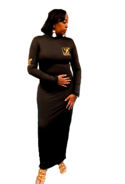 Black Turtleneck Maxi Dress Small / Black/Gold Black Turtleneck Maxi Dress Small / Black/Gold