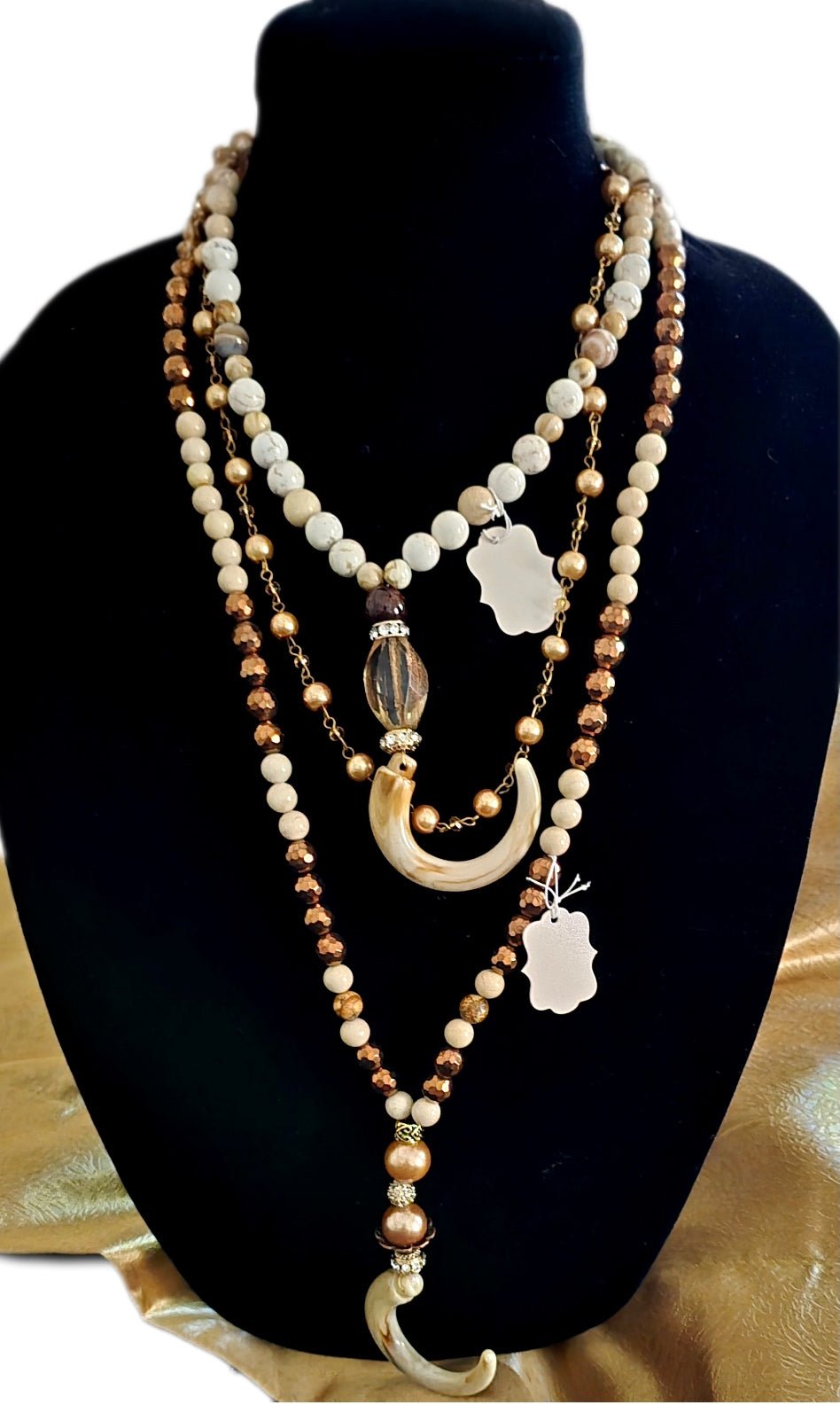 Brown Pearl and Hematite Layered Necklace L.Signature Collection by L.Styles