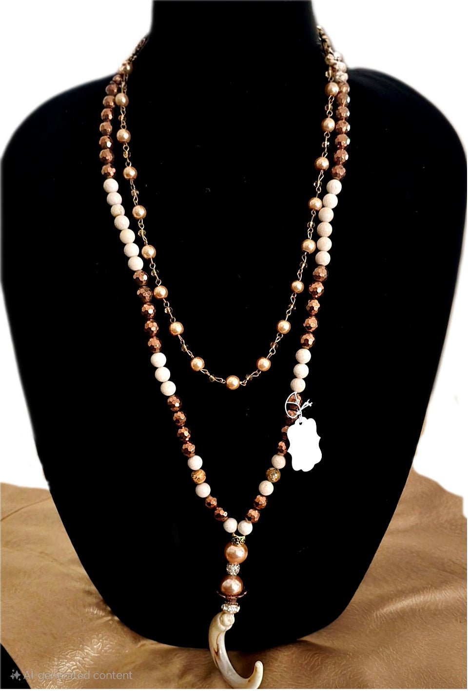 Brown Pearl and Hematite Layered Necklace L.Signature Collection by L.Styles