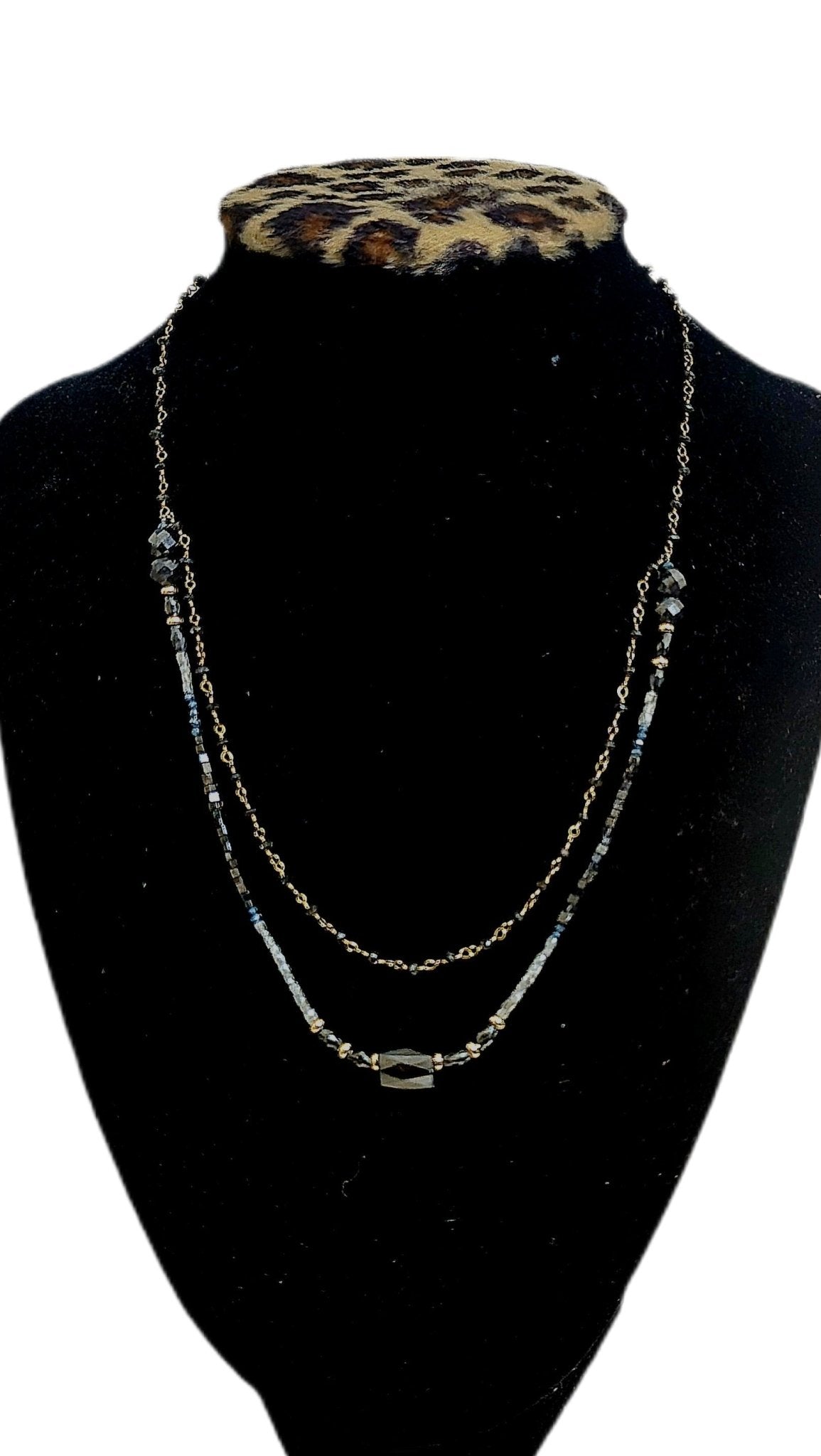 Certified Natural Black and Gray Diamon Station Necklace - L.Signature Collection by L.Styles