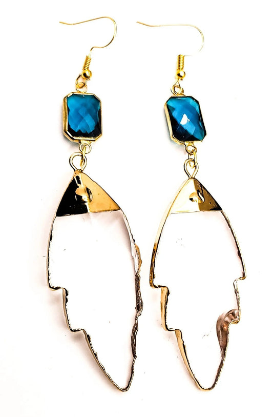 Clear Quartz Earrings "Turquoise" L.Signature Collection