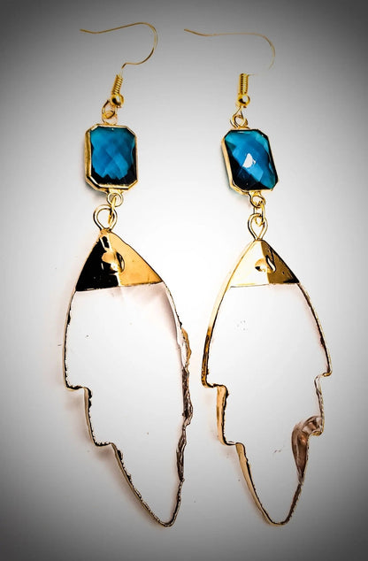 Clear Quartz Earrings "Turquoise" L.Signature Collection