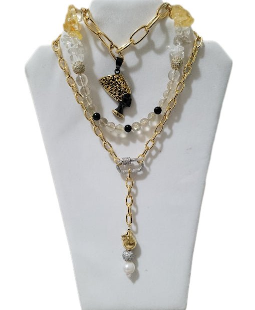 Cleopatra Gold Chain link Necklace L.Signature Collection by L.Styles