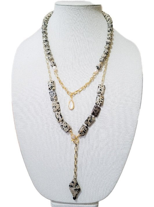 Dalmatian Jasper Layer Necklace set L.Signature Collection by L.Styles