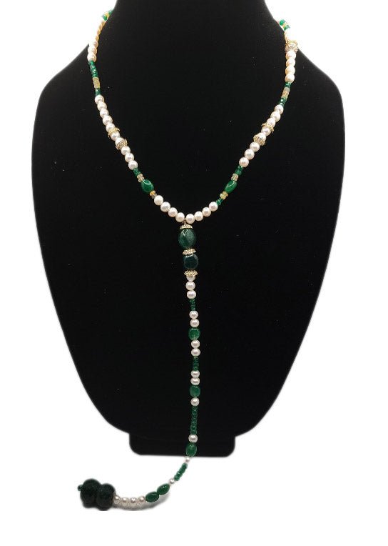 Emerald and Pearl Necklace L.Signature Collection by L.Styles