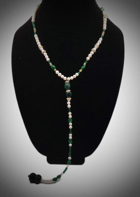 Emerald and Pearl Necklace L.Signature Collection by L.Styles