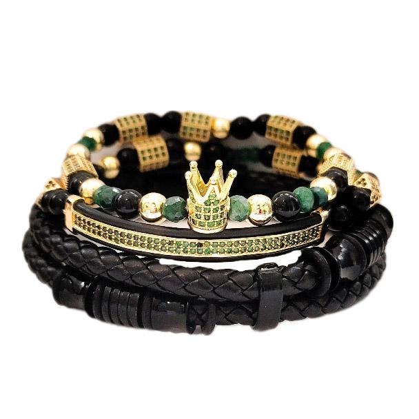 emerald stone bracelet for men L.Signature Collection