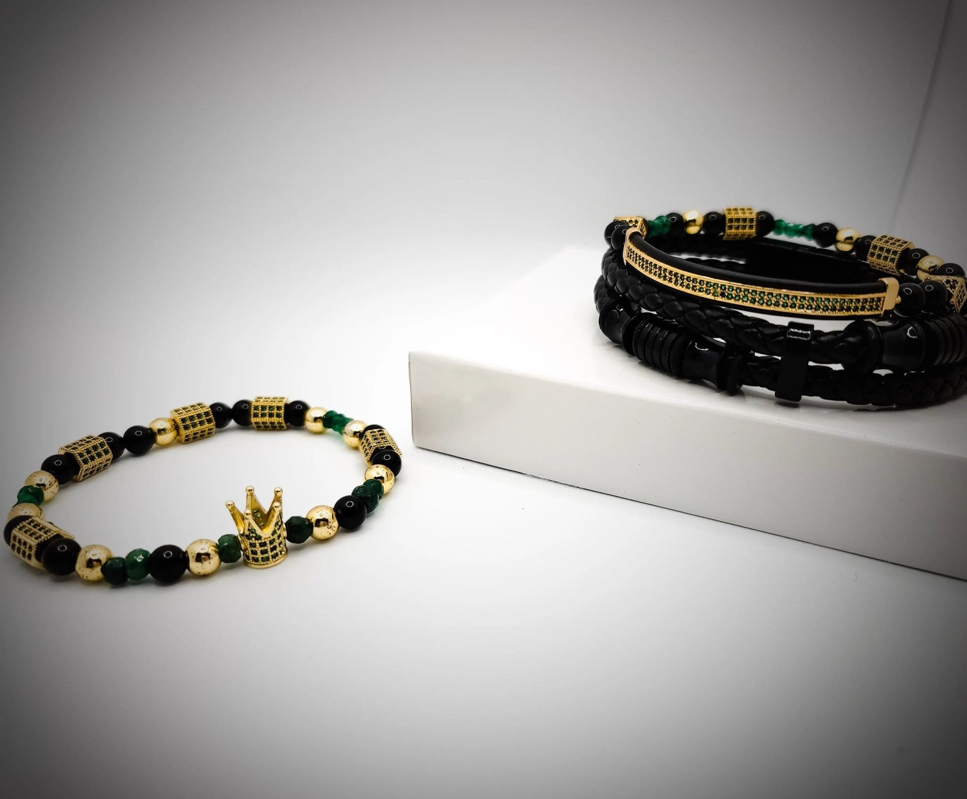 emerald stone bracelet for men L.Signature Collection